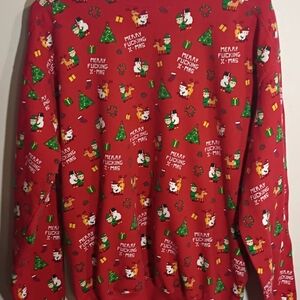 Spencer's Funny Offensive Ugly Christmas Crewneck Sweater Size Medium